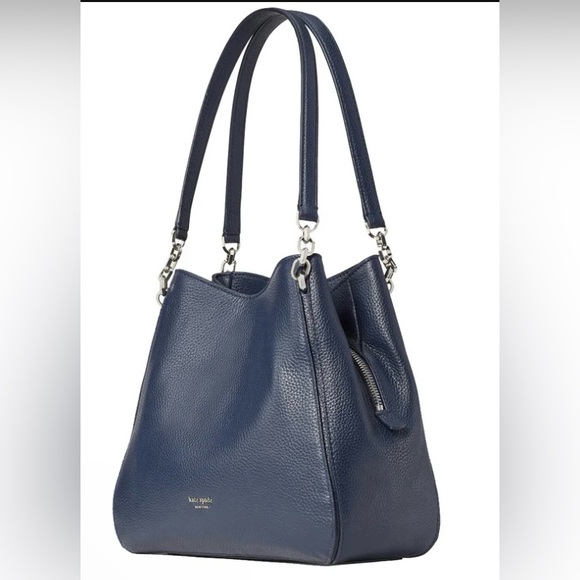 kate spade Handbags - Kate Spade - Hailey Medium Pebbled Leather Shoulder Bag - Navy